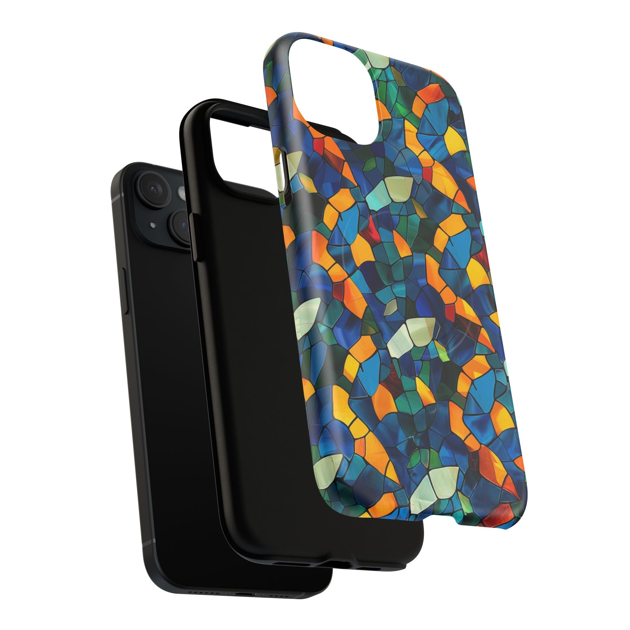 Stained Glass Mosaic Tough Magnetic Phone Case — Vibrant Abstract Protective Cover