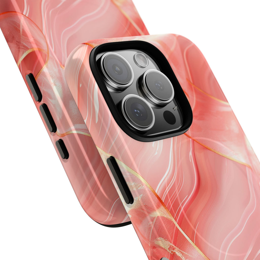 Pink Marble Magnetic Phone Case — Tough Protective iPhone Cover