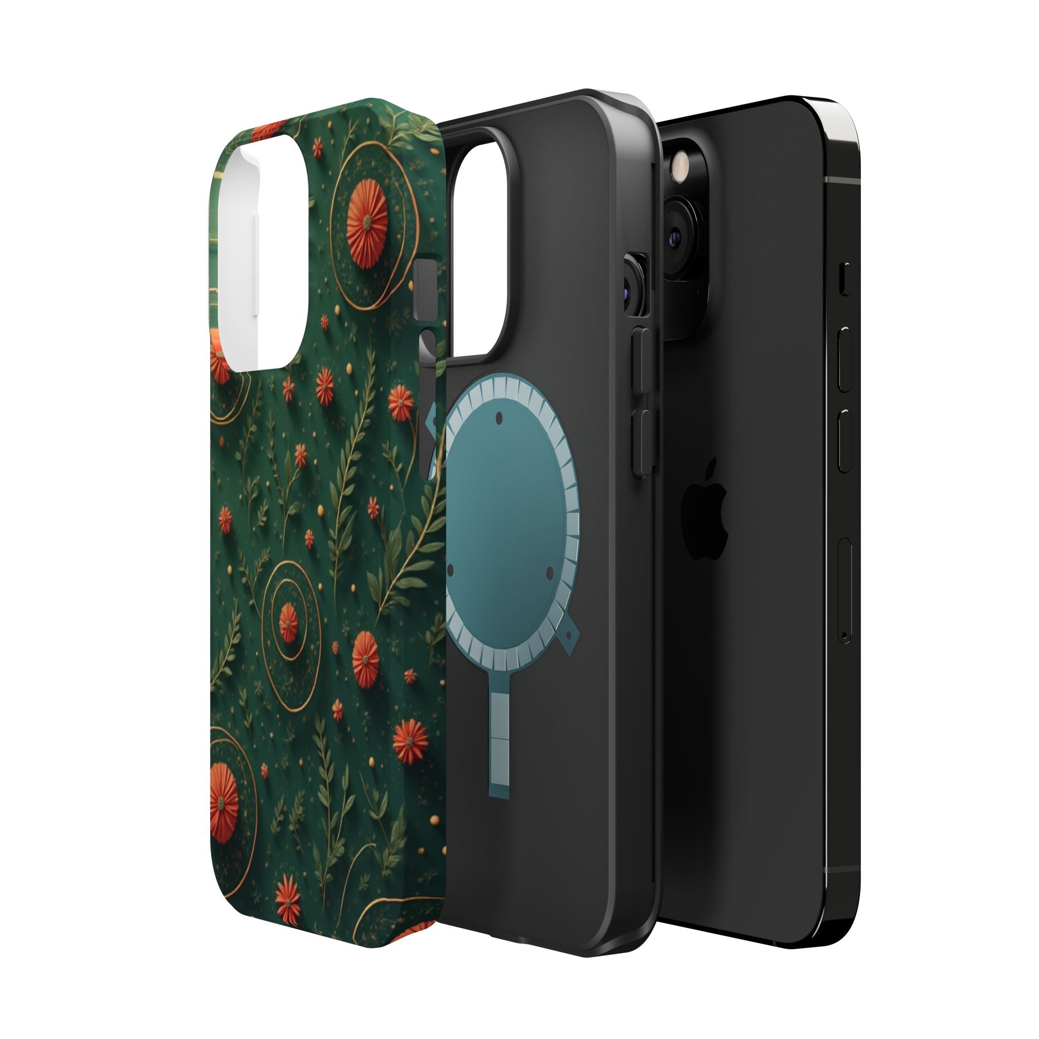 Floral Green Magnetic Impact Phone Case — Protective Botanical Design