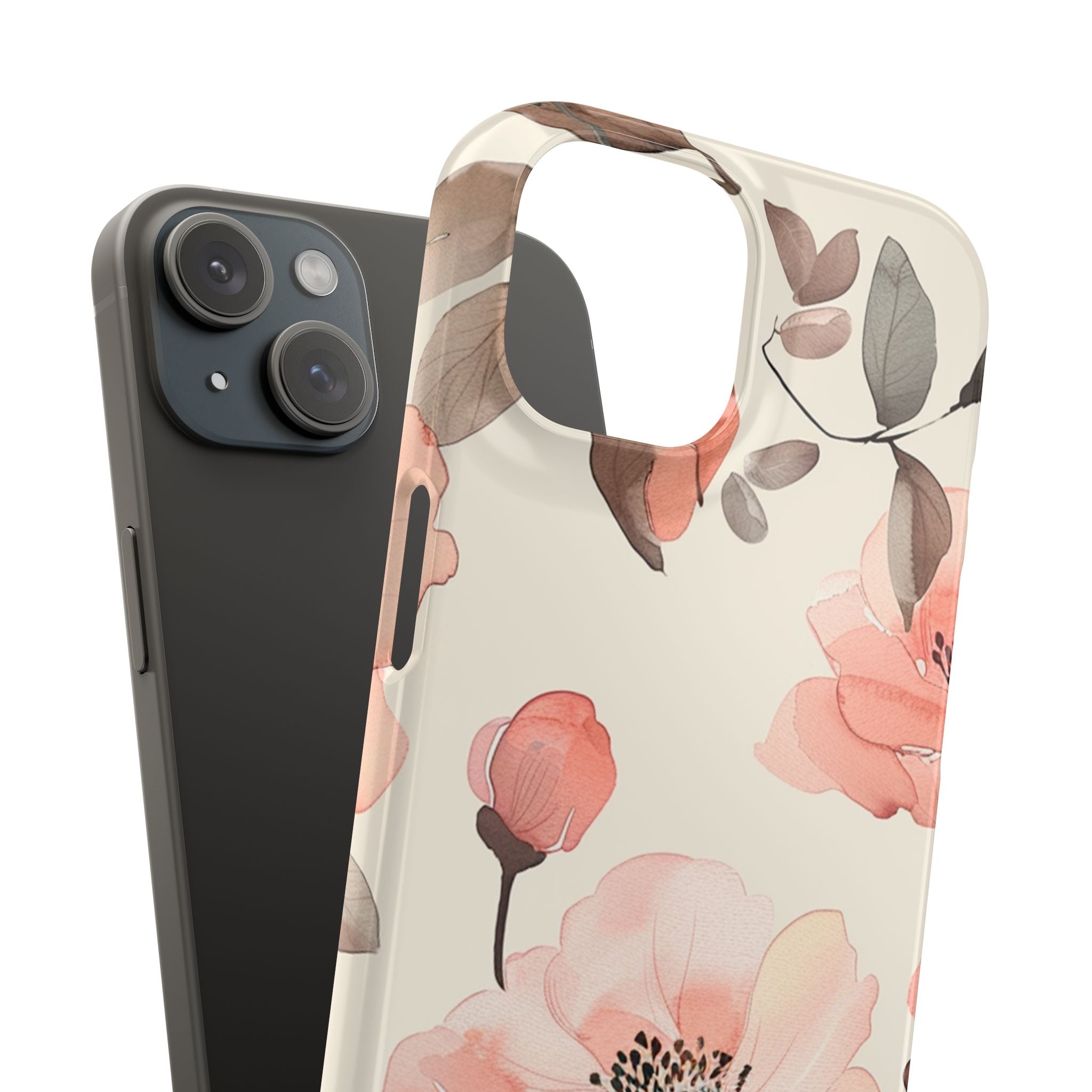 Floral Snap Phone Case — Blush Watercolor Poppies
