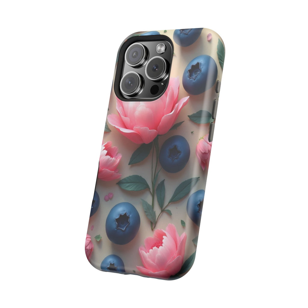 Floral Blueberry Phone Case — Magnetic Impact-Resistant