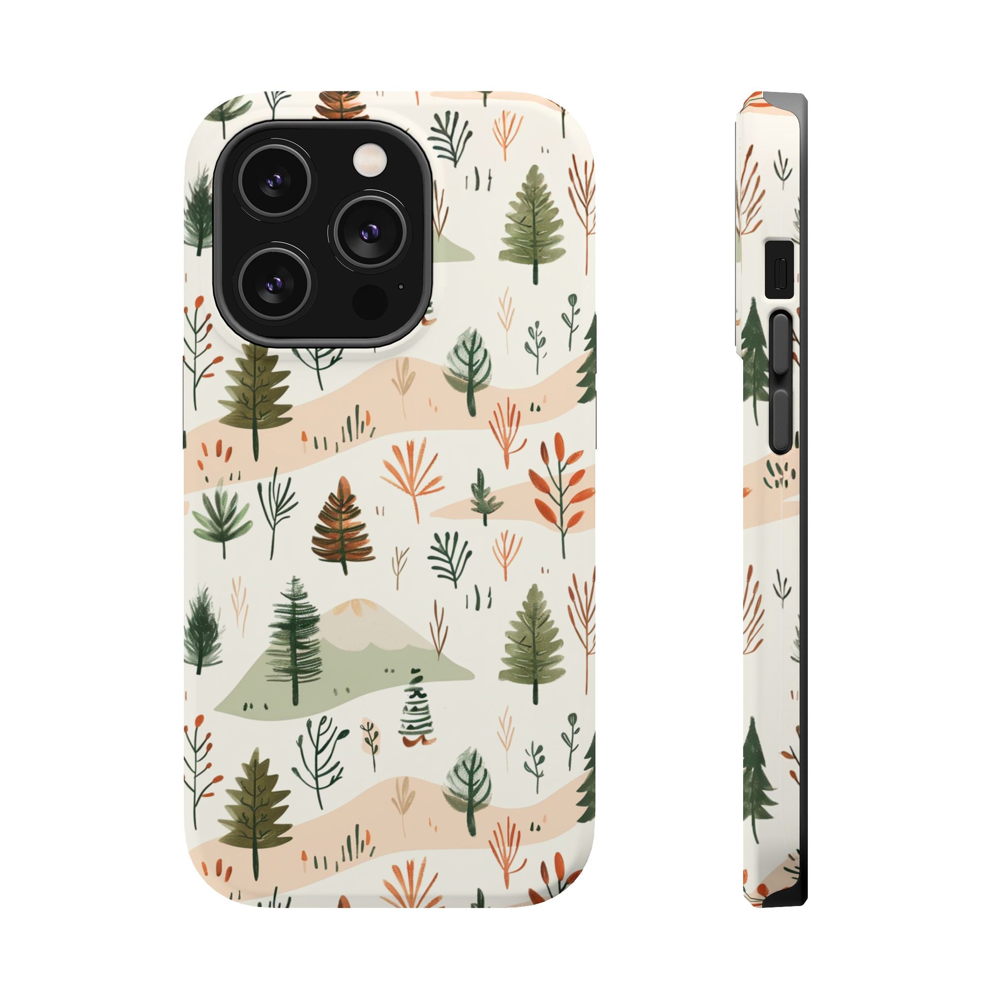 Magnetic Impact-Resistant Phone Case — Woodland Trees Pattern