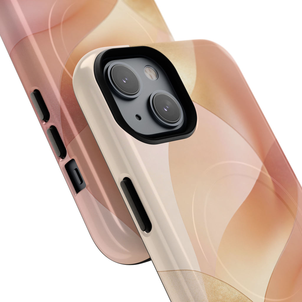 Magnetic Tough Phone Case — Abstract Peach Wave Armor