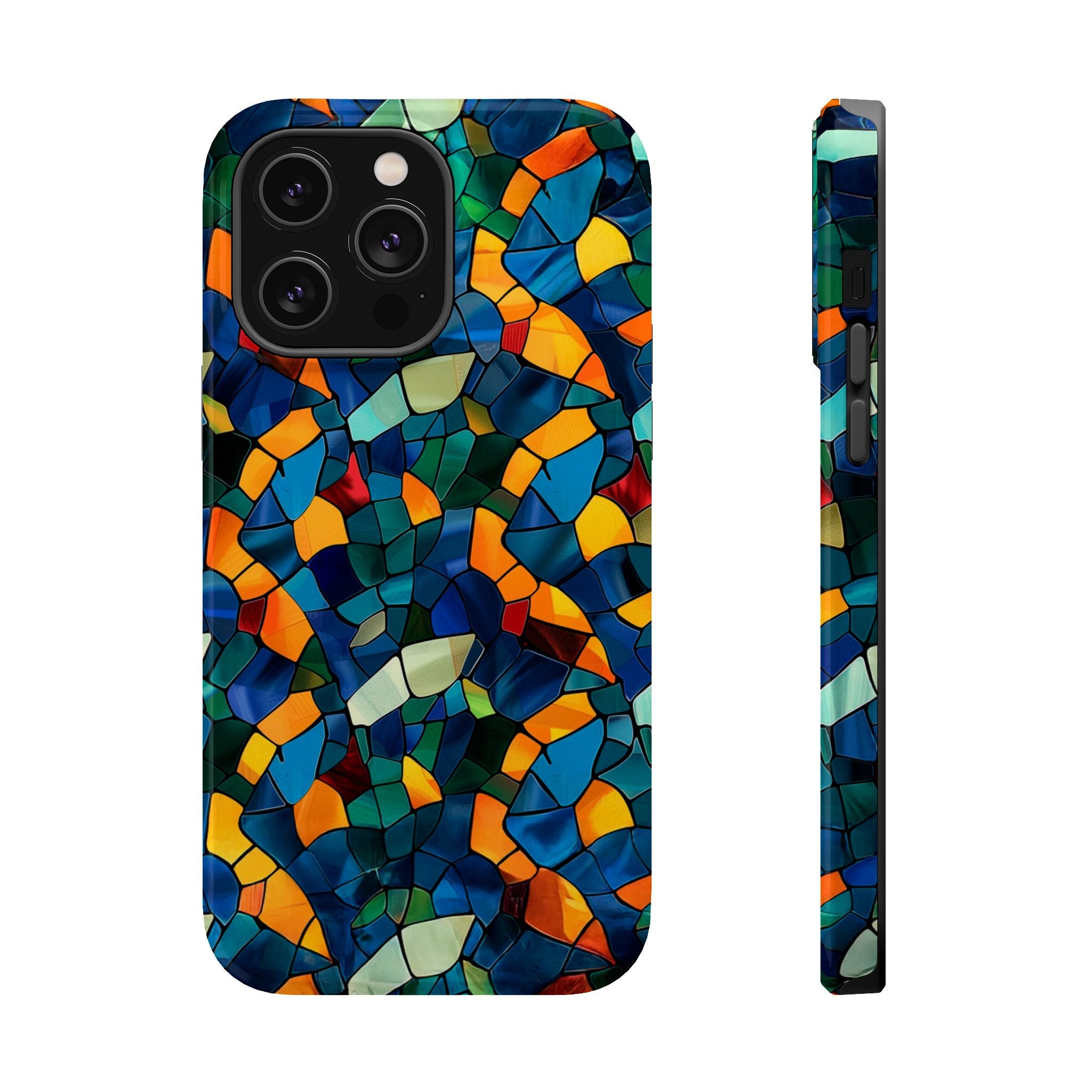 Stained Glass Mosaic Magnetic Impact Phone Case — Durable Protective Cover