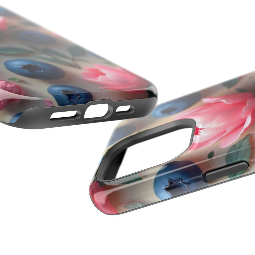 Floral Blueberry Phone Case — Magnetic Impact-Resistant