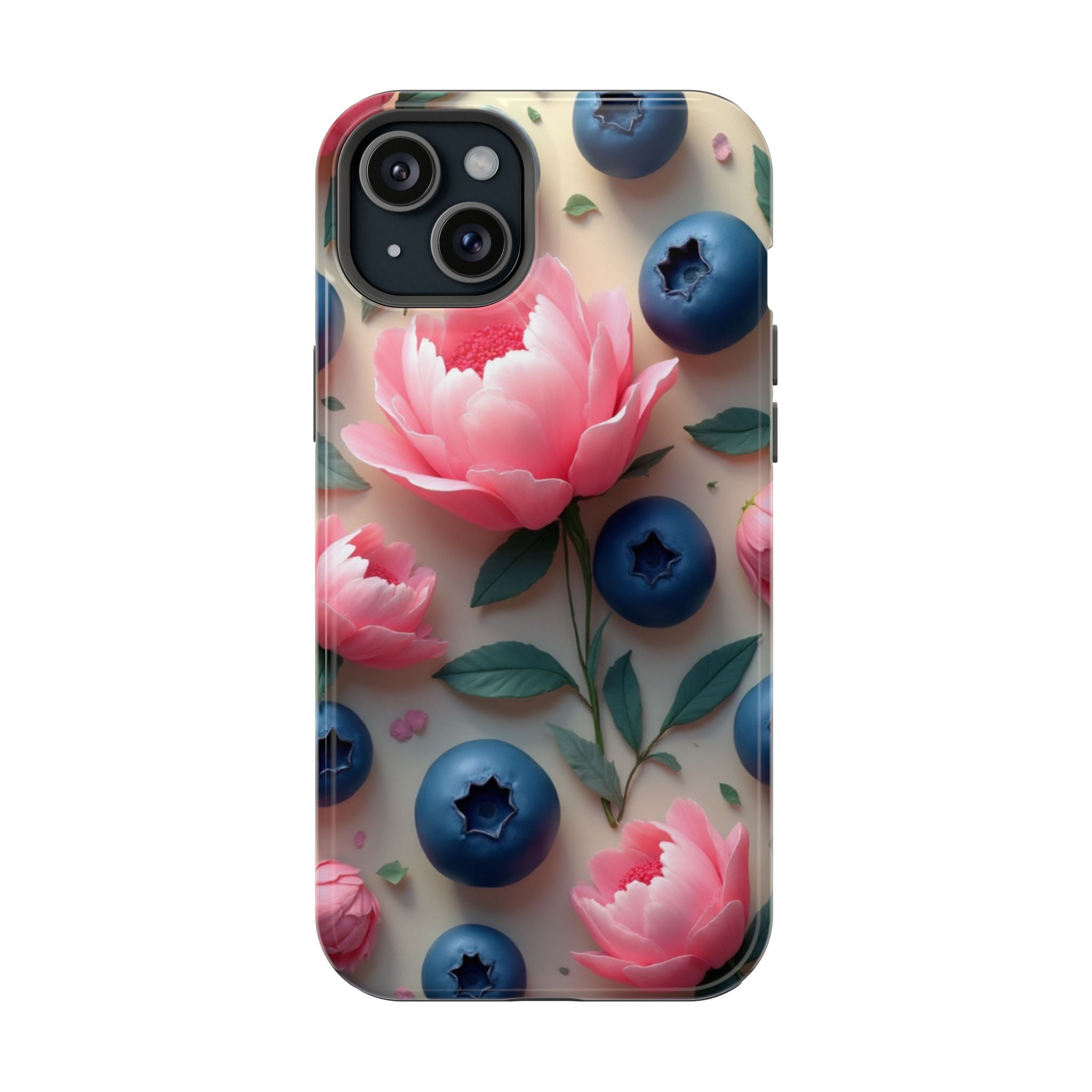 Floral Blueberry Phone Case — Magnetic Impact-Resistant