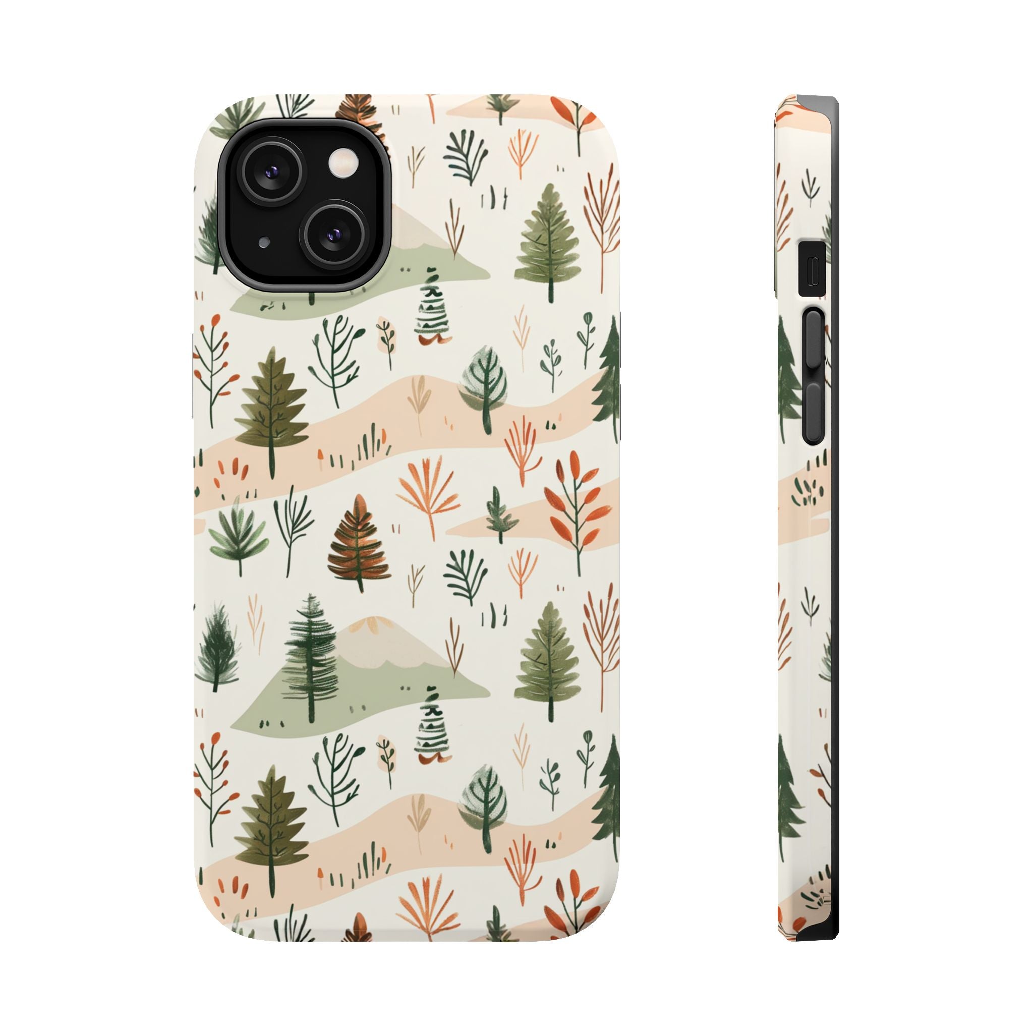 Magnetic Impact-Resistant Phone Case — Woodland Trees Pattern