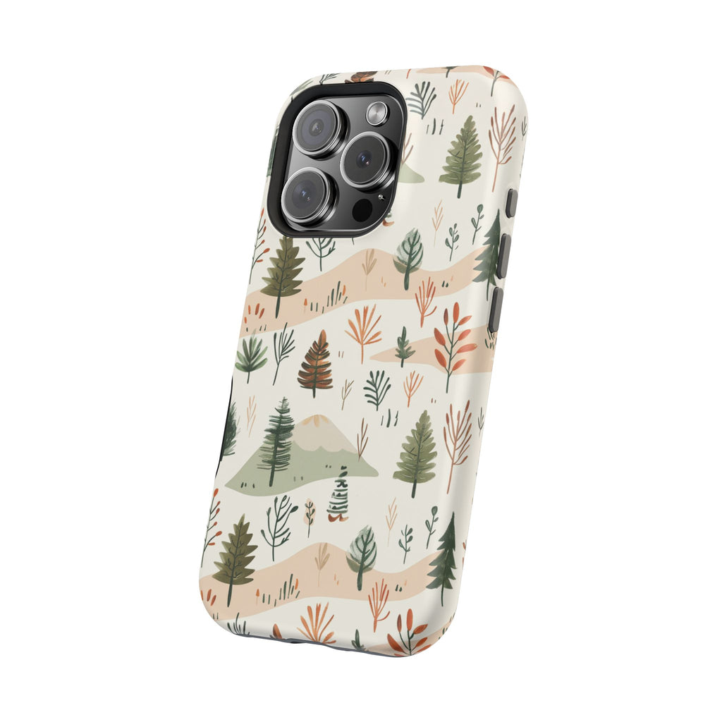 Magnetic Impact-Resistant Phone Case — Woodland Trees Pattern