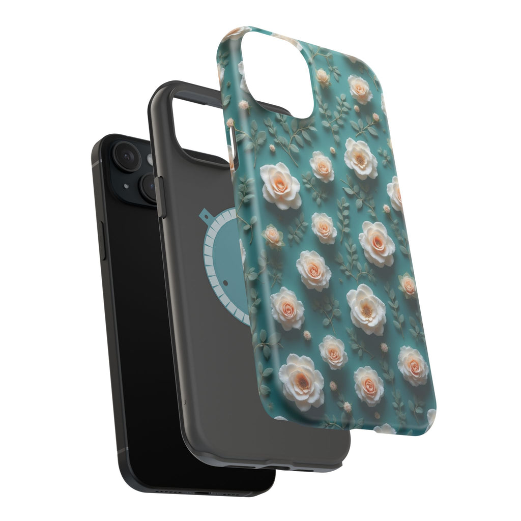 Floral Rose Pattern Magnetic Impact-Resistant Phone Case