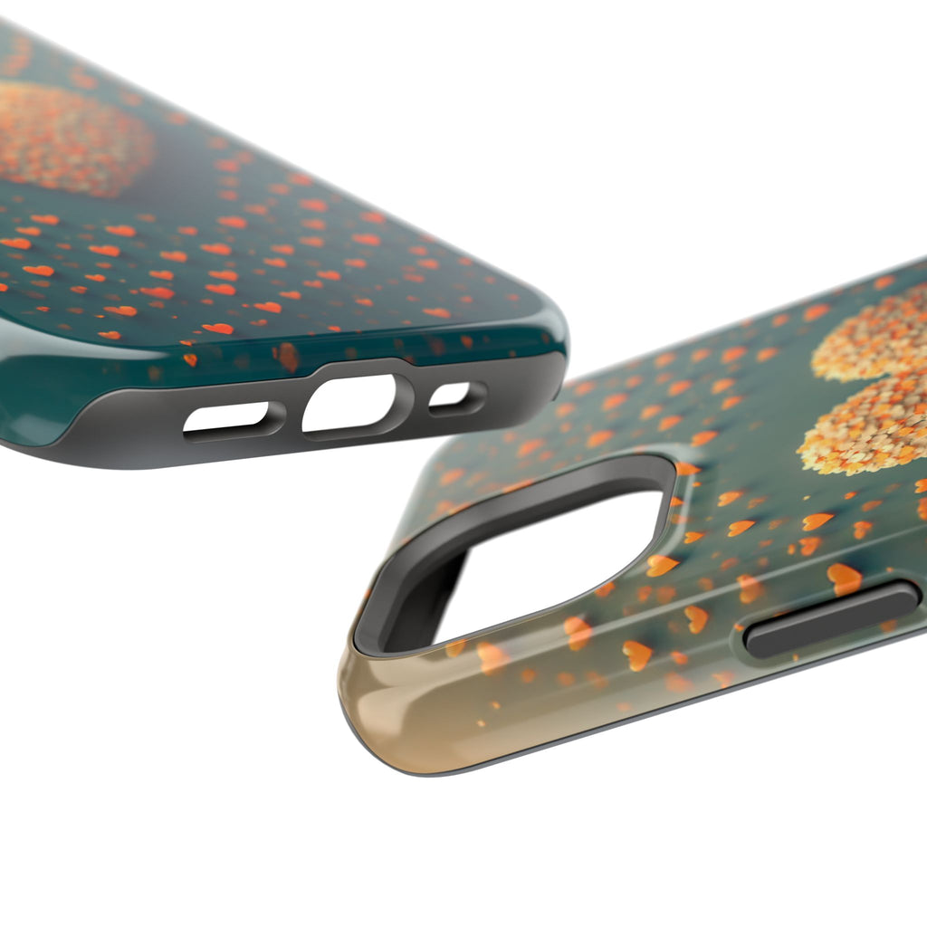 Magnetic Impact-Resistant Phone Case — Textured Heart Confetti Design