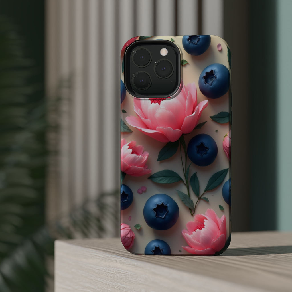 Floral Blueberry Phone Case — Magnetic Impact-Resistant