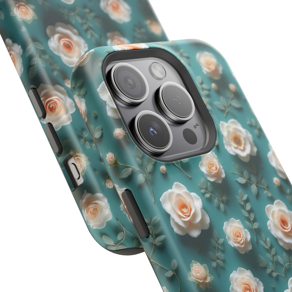 Floral Rose Pattern Magnetic Impact-Resistant Phone Case