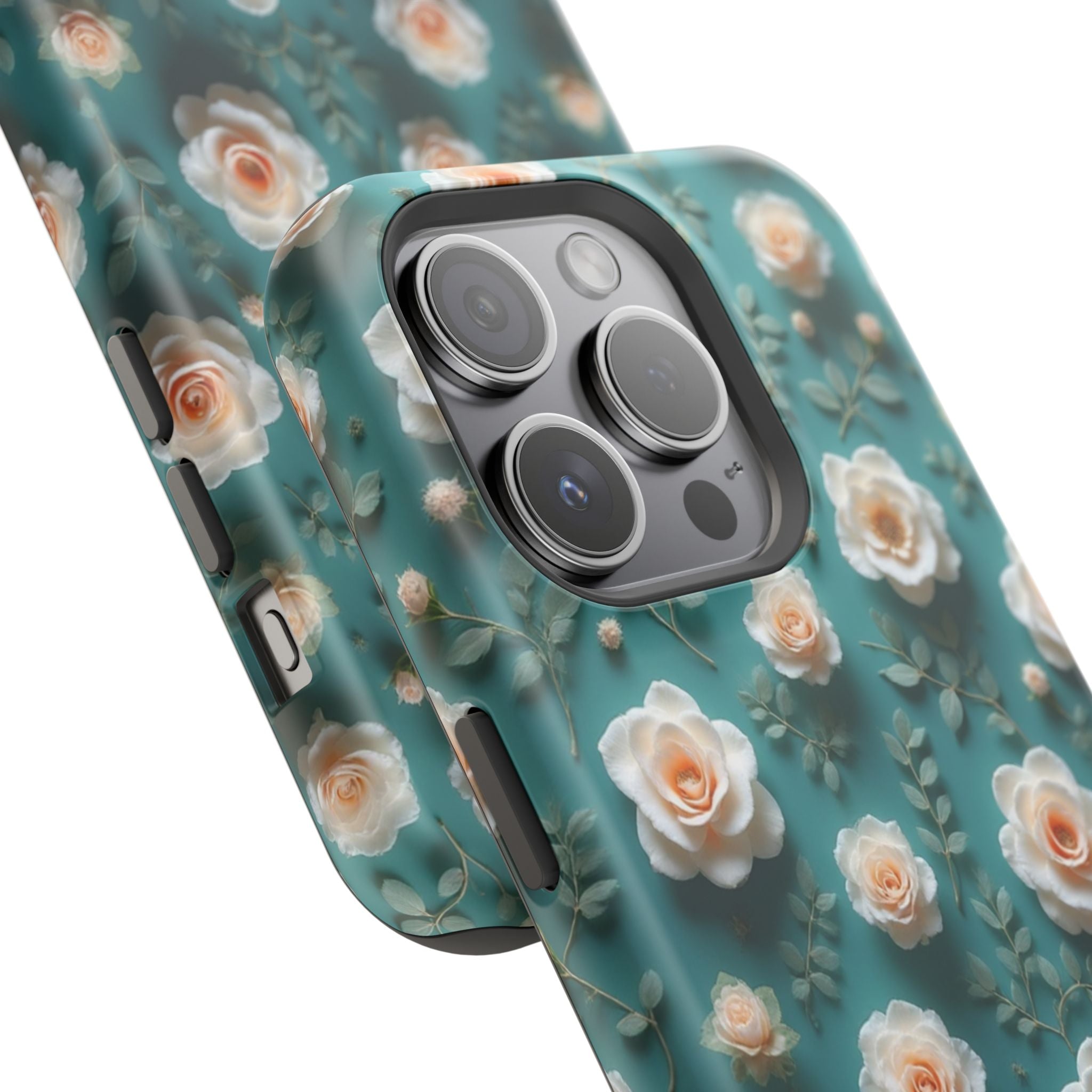 Floral Rose Pattern Magnetic Impact-Resistant Phone Case