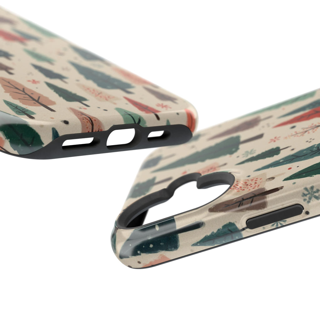 Forest Pattern Magnetic Impact-Resistant Phone Case — Winter Tree Design