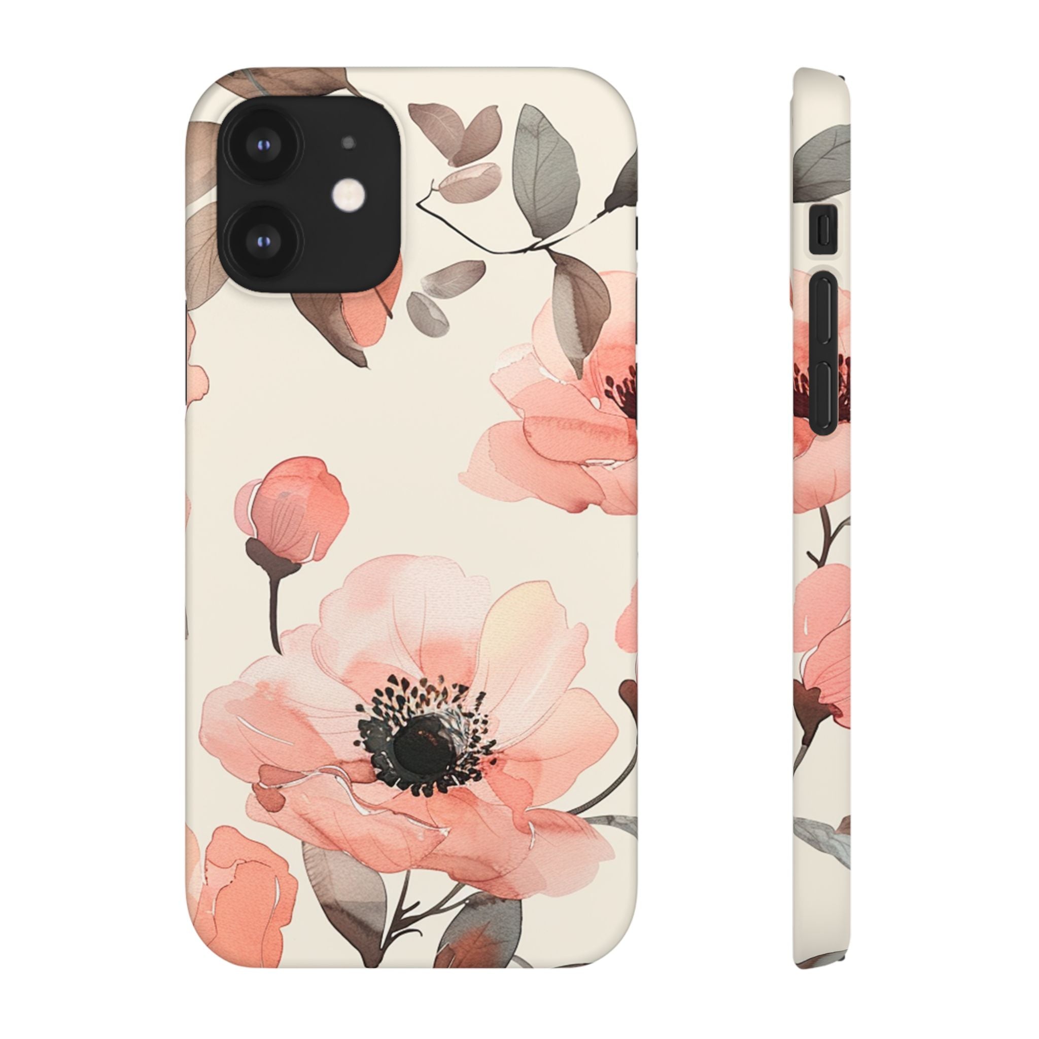 Floral Snap Phone Case — Blush Watercolor Poppies