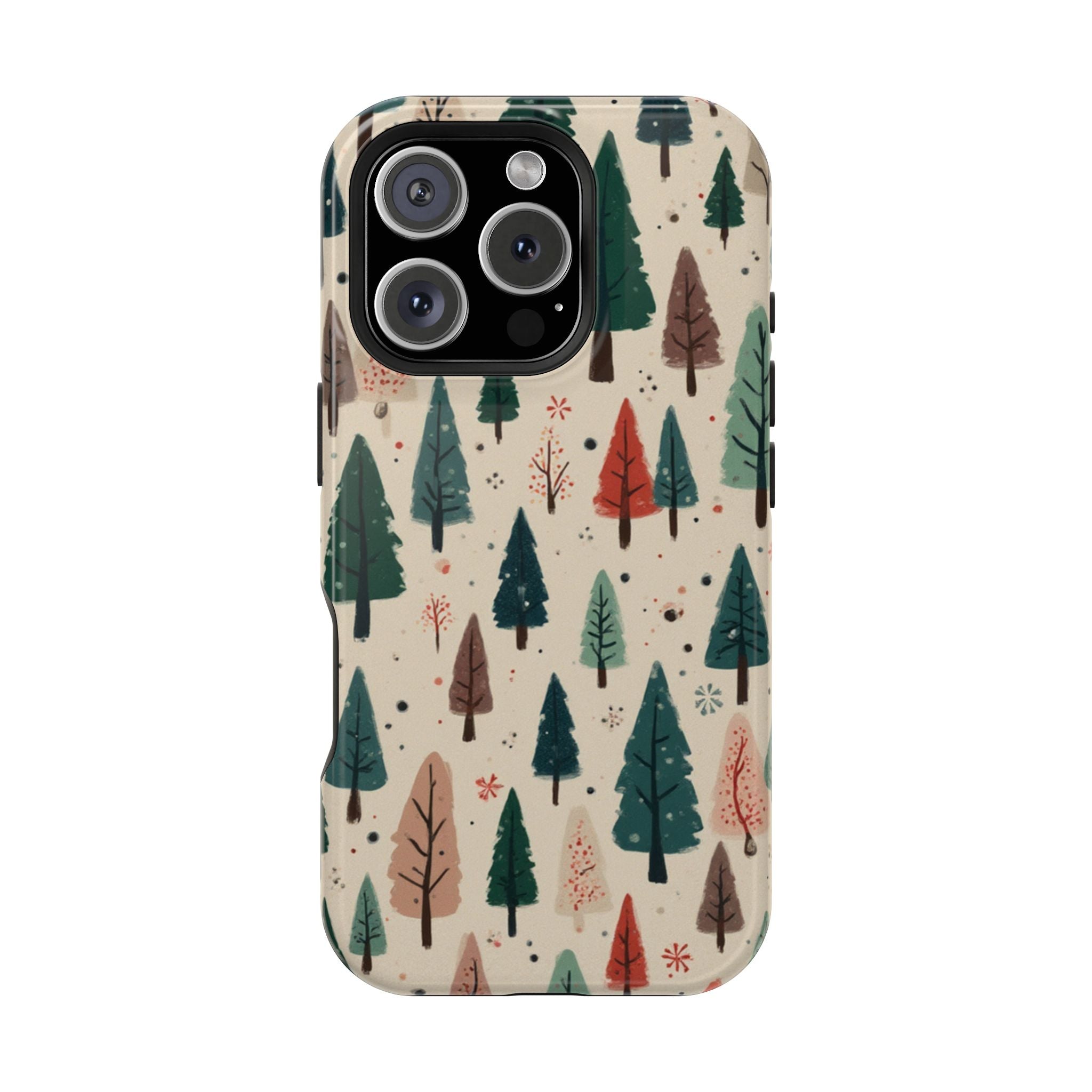 Forest Pattern Magnetic Impact-Resistant Phone Case — Winter Tree Design