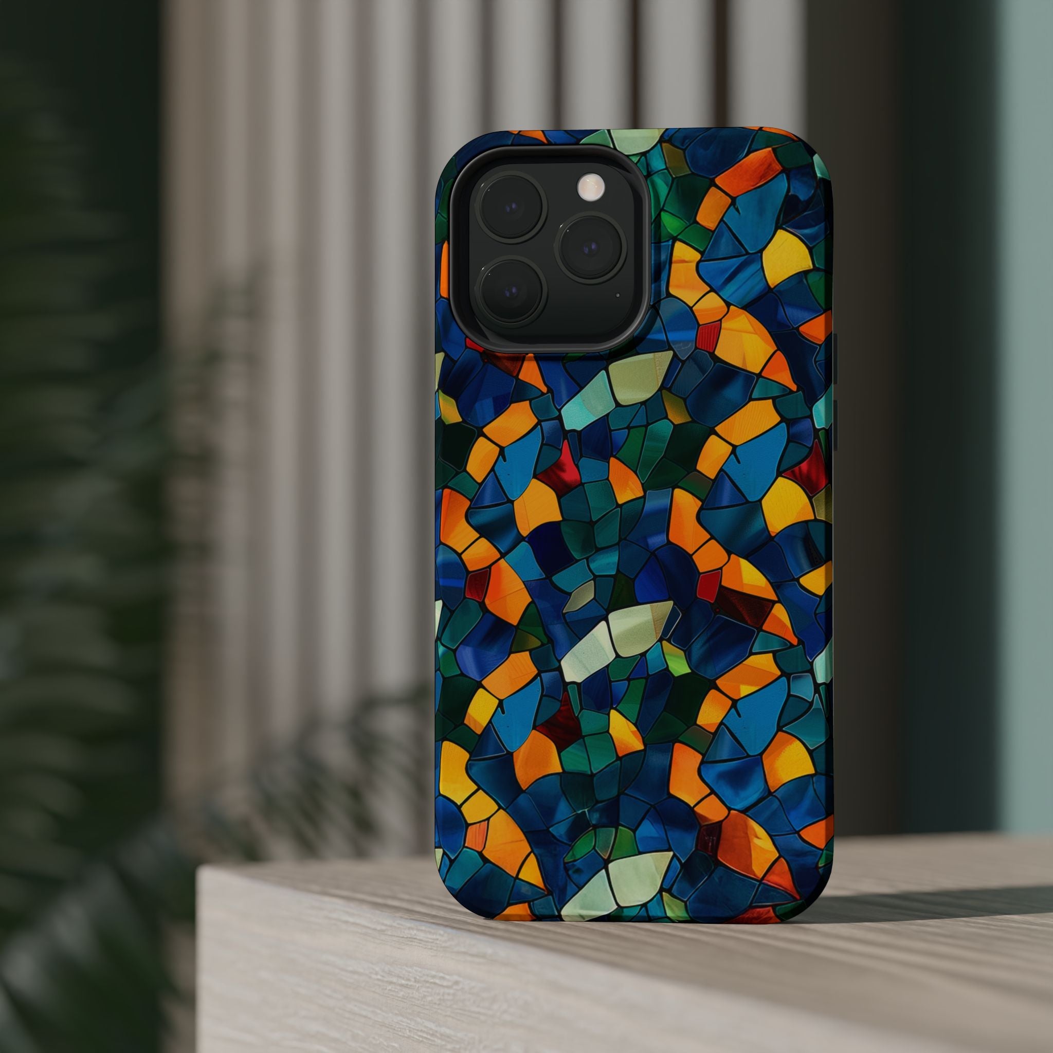Stained Glass Mosaic Magnetic Impact Phone Case — Durable Protective Cover
