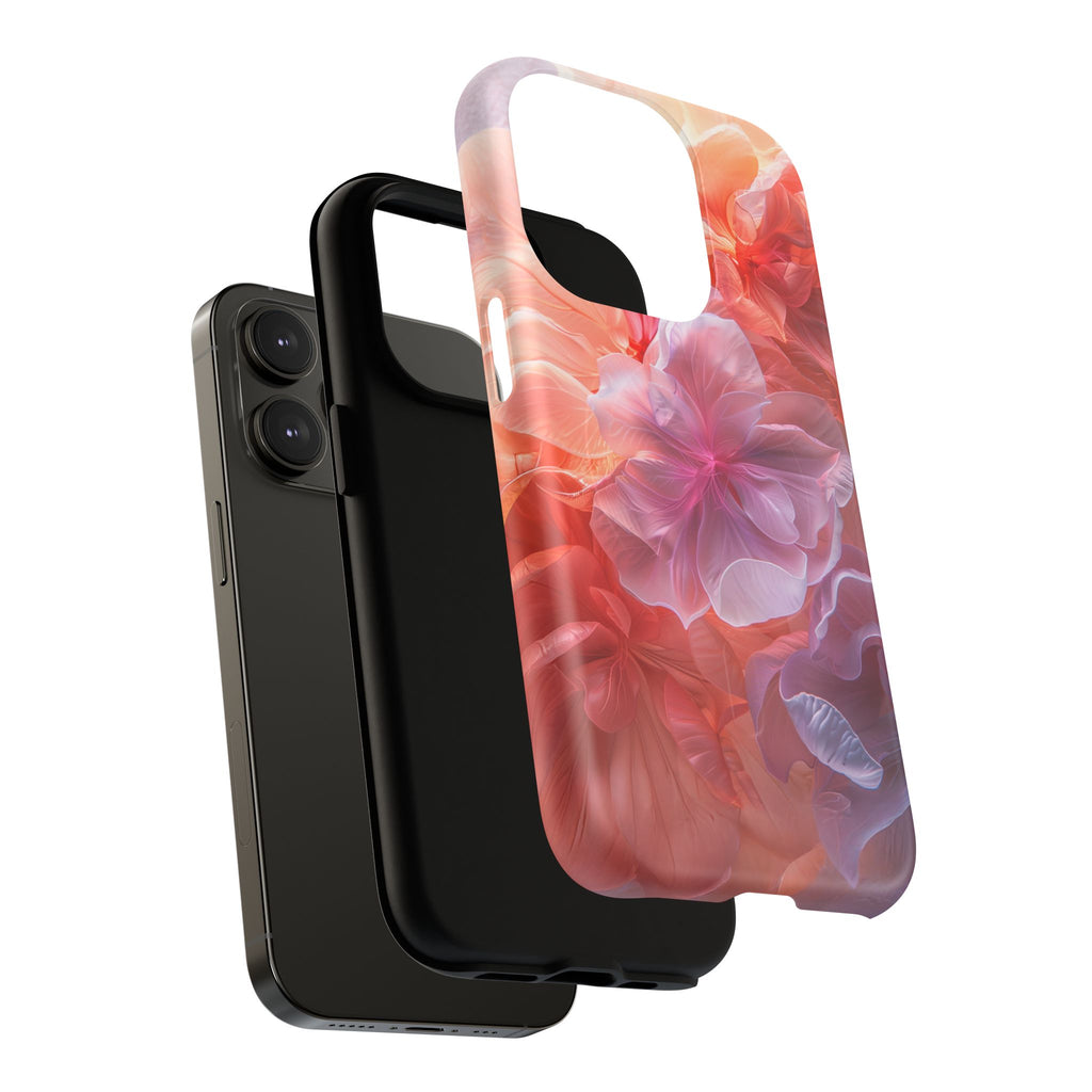 Floral Dream Tough Magnetic Phone Case — Pink Peach Petal Design