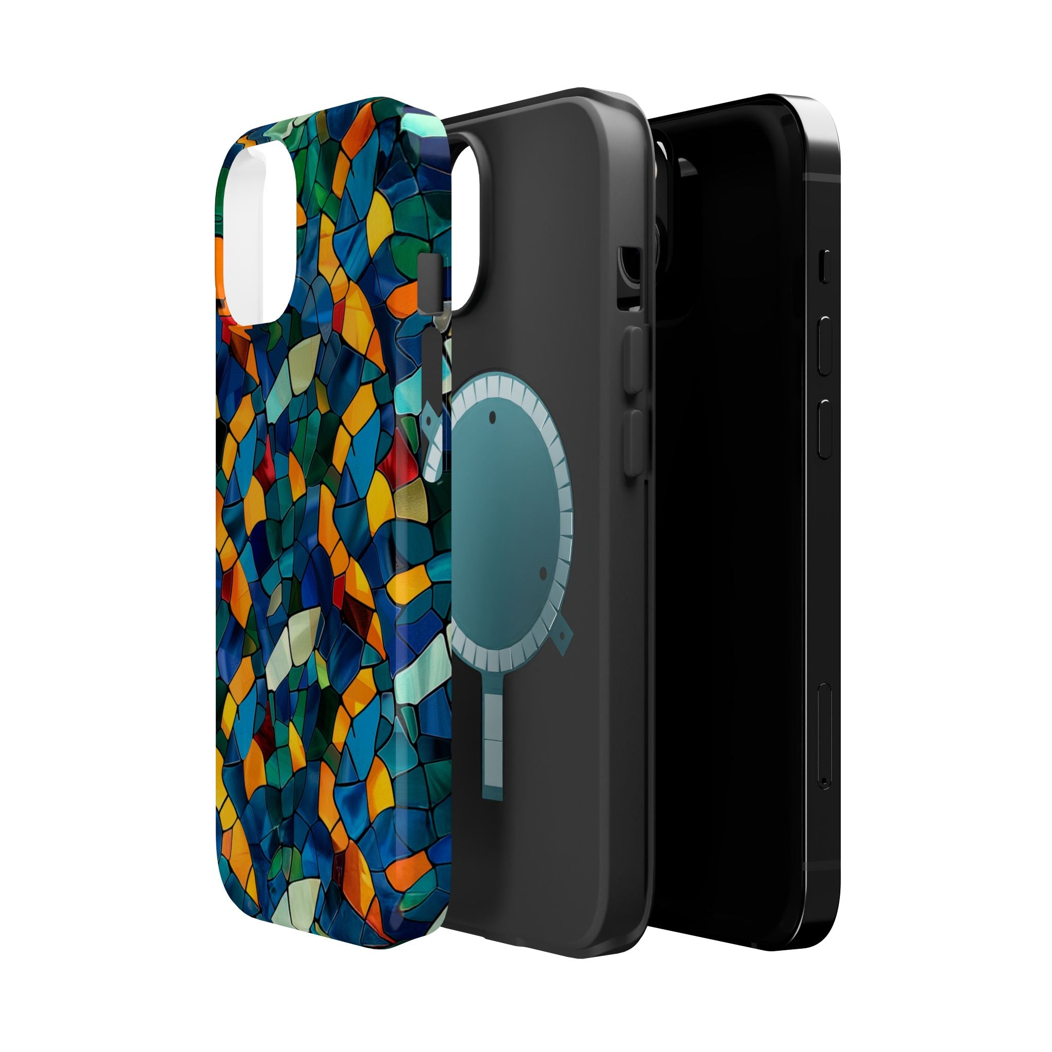 Stained Glass Mosaic Magnetic Impact Phone Case — Durable Protective Cover