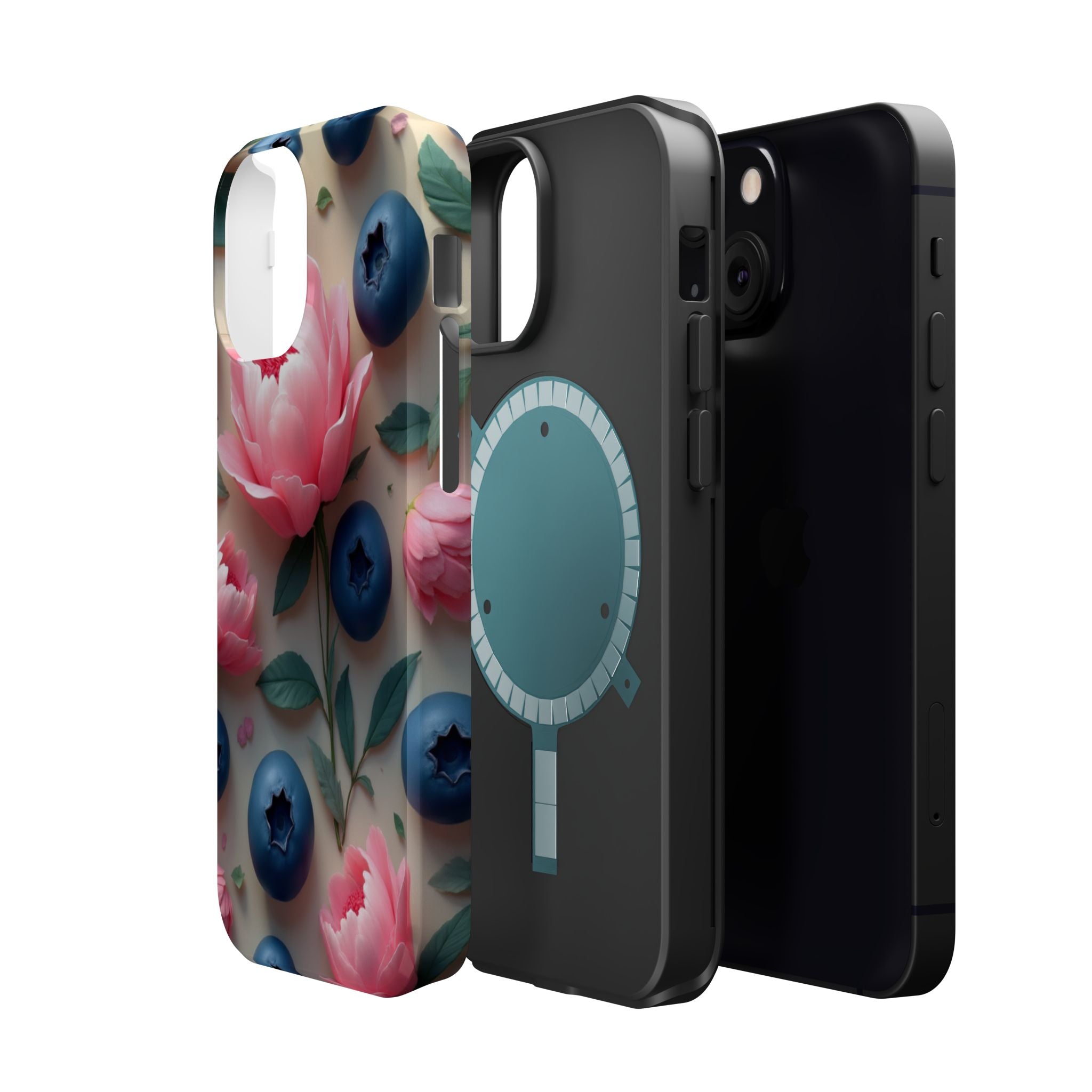 Floral Blueberry Phone Case — Magnetic Impact-Resistant