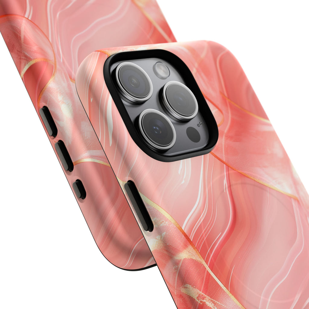 Pink Marble Magnetic Phone Case — Tough Protective iPhone Cover