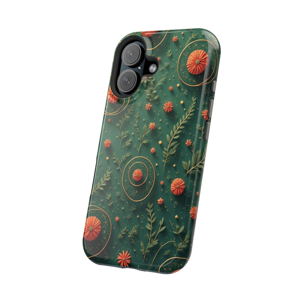 Floral Green Magnetic Impact Phone Case — Protective Botanical Design