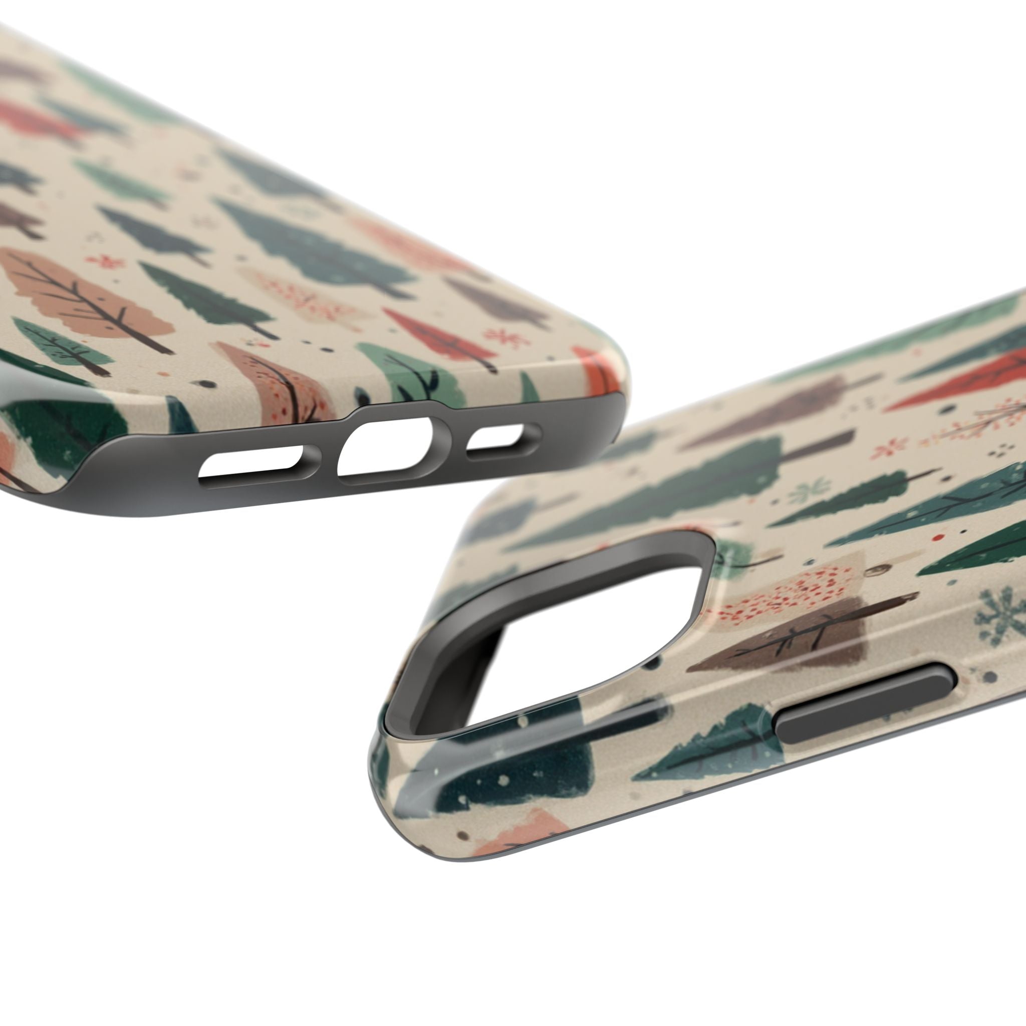 Forest Pattern Magnetic Impact-Resistant Phone Case — Winter Tree Design