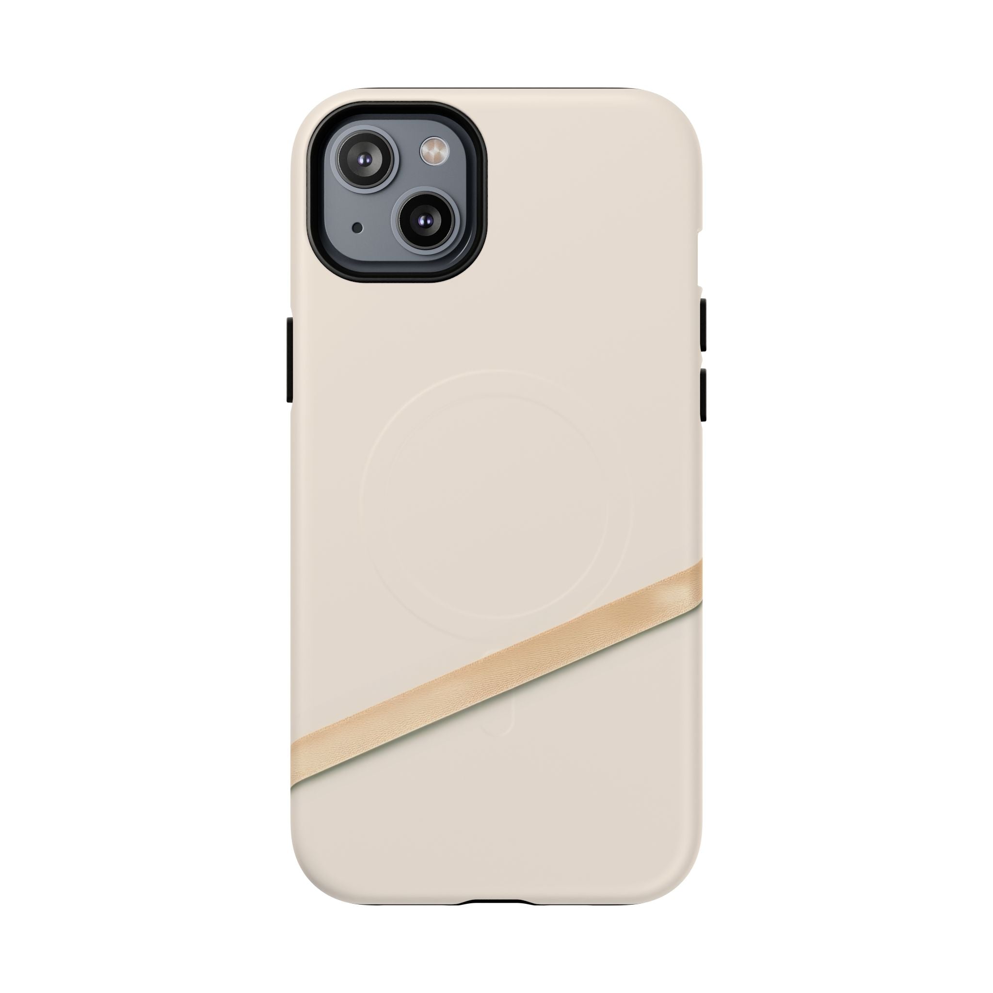 MagSafe Tough Phone Case — Sleek Sandstone with Gold Accent