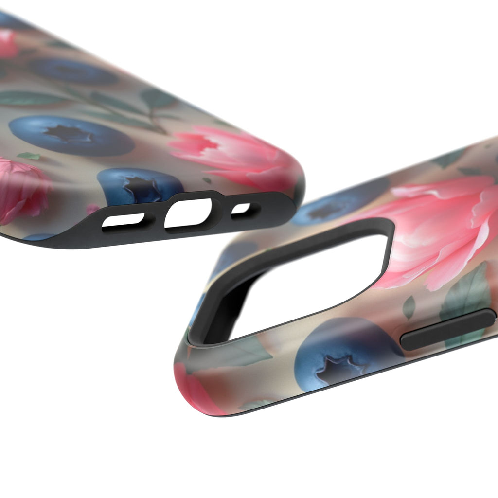 Floral Blueberry Phone Case — Magnetic Impact-Resistant