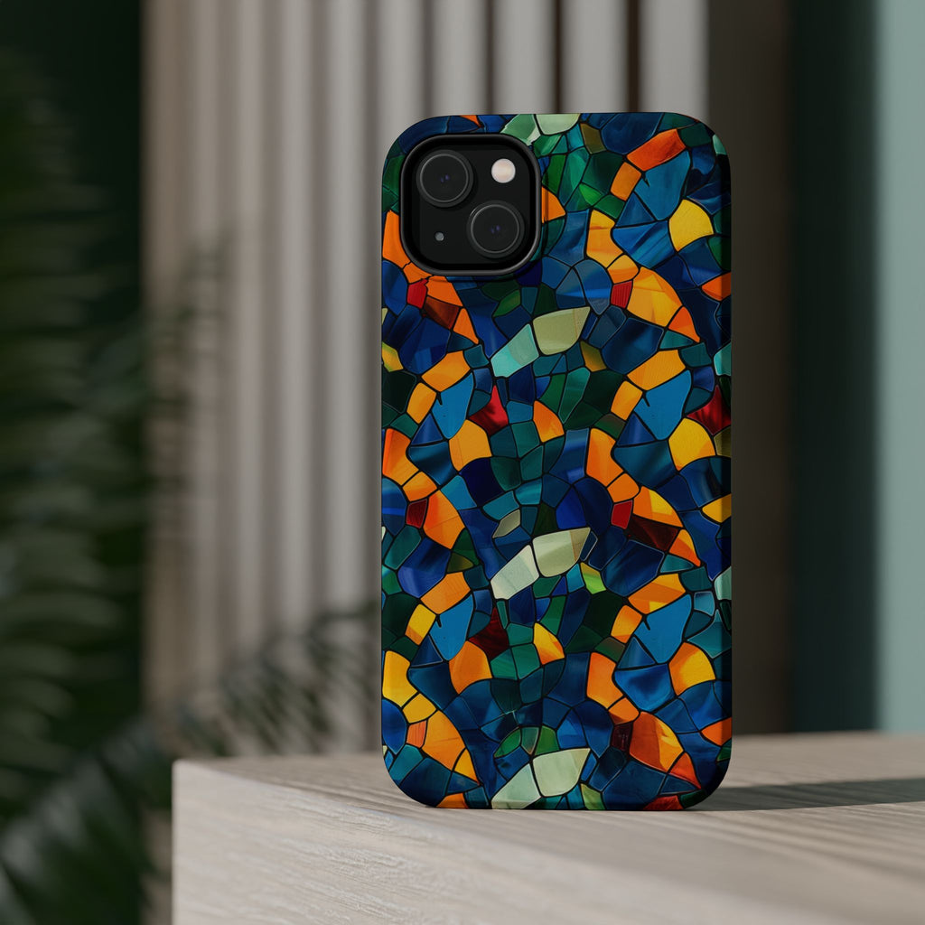 Stained Glass Mosaic Magnetic Impact Phone Case — Durable Protective Cover