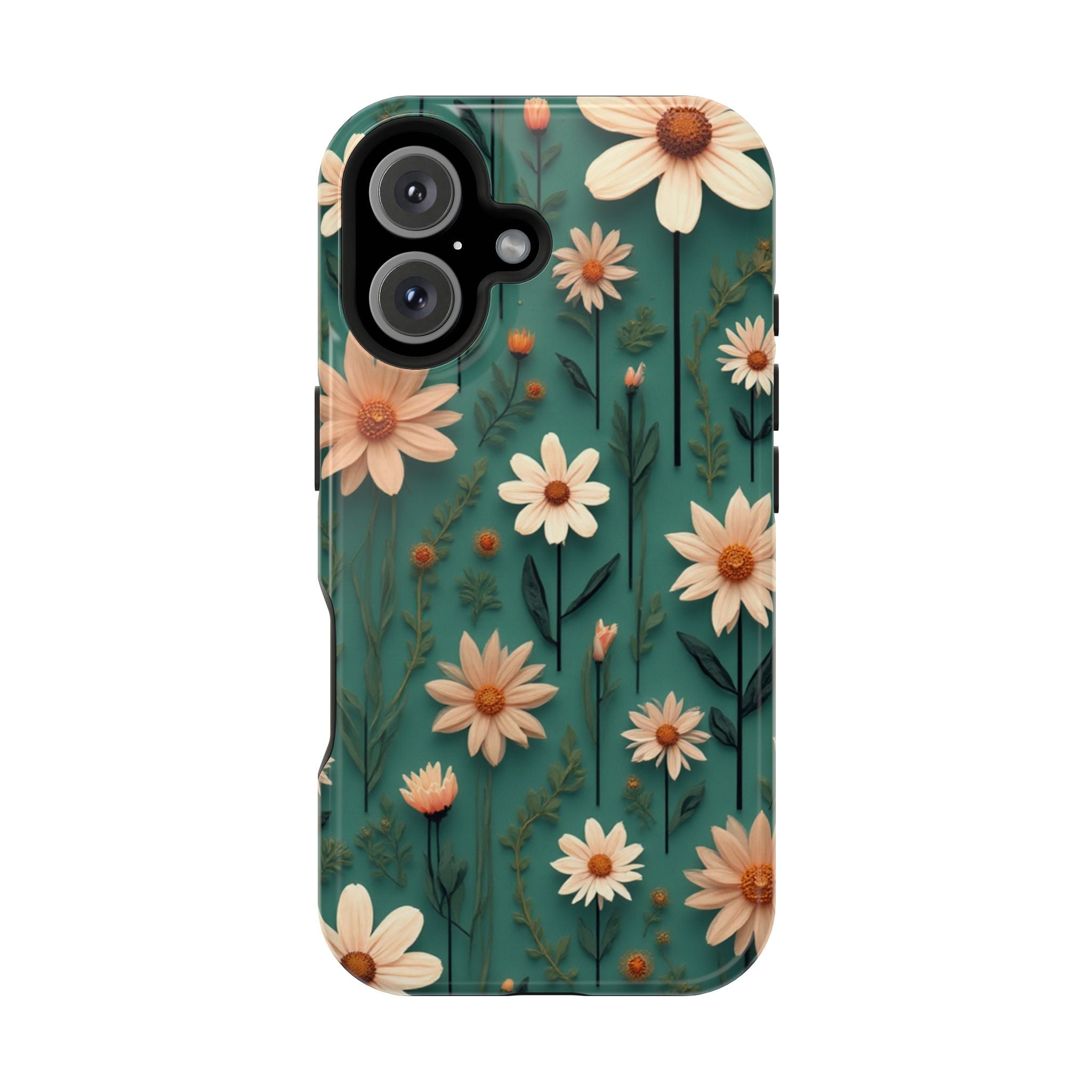 Floral Daisy Magnetic Impact-Resistant Phone Case