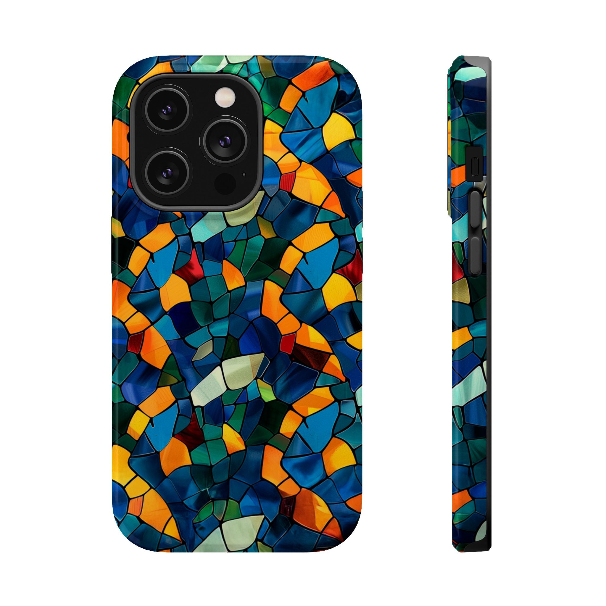 Stained Glass Mosaic Magnetic Impact Phone Case — Durable Protective Cover