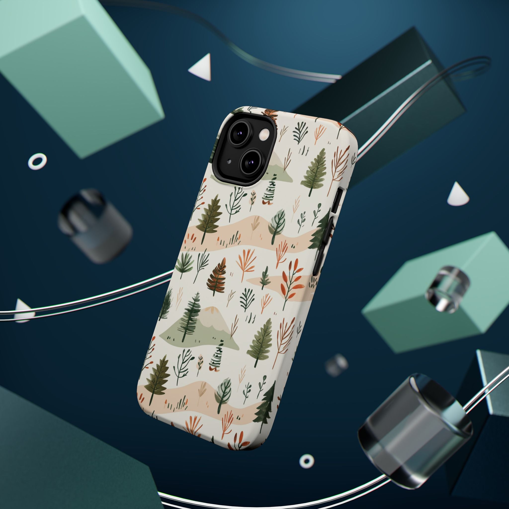 Magnetic Impact-Resistant Phone Case — Woodland Trees Pattern