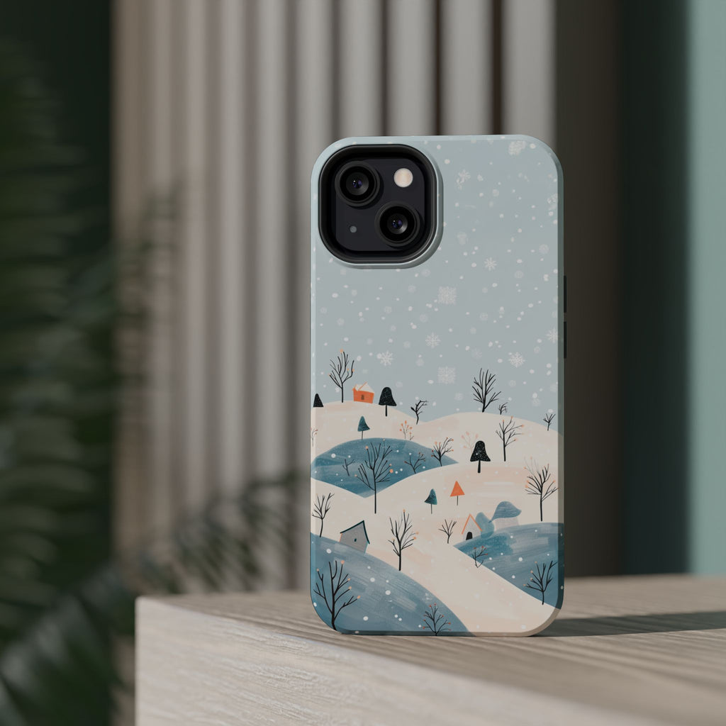 Winter Snowy Hills Magnetic Impact Phone Case — Cute Scenic Landscape iPhone Cover