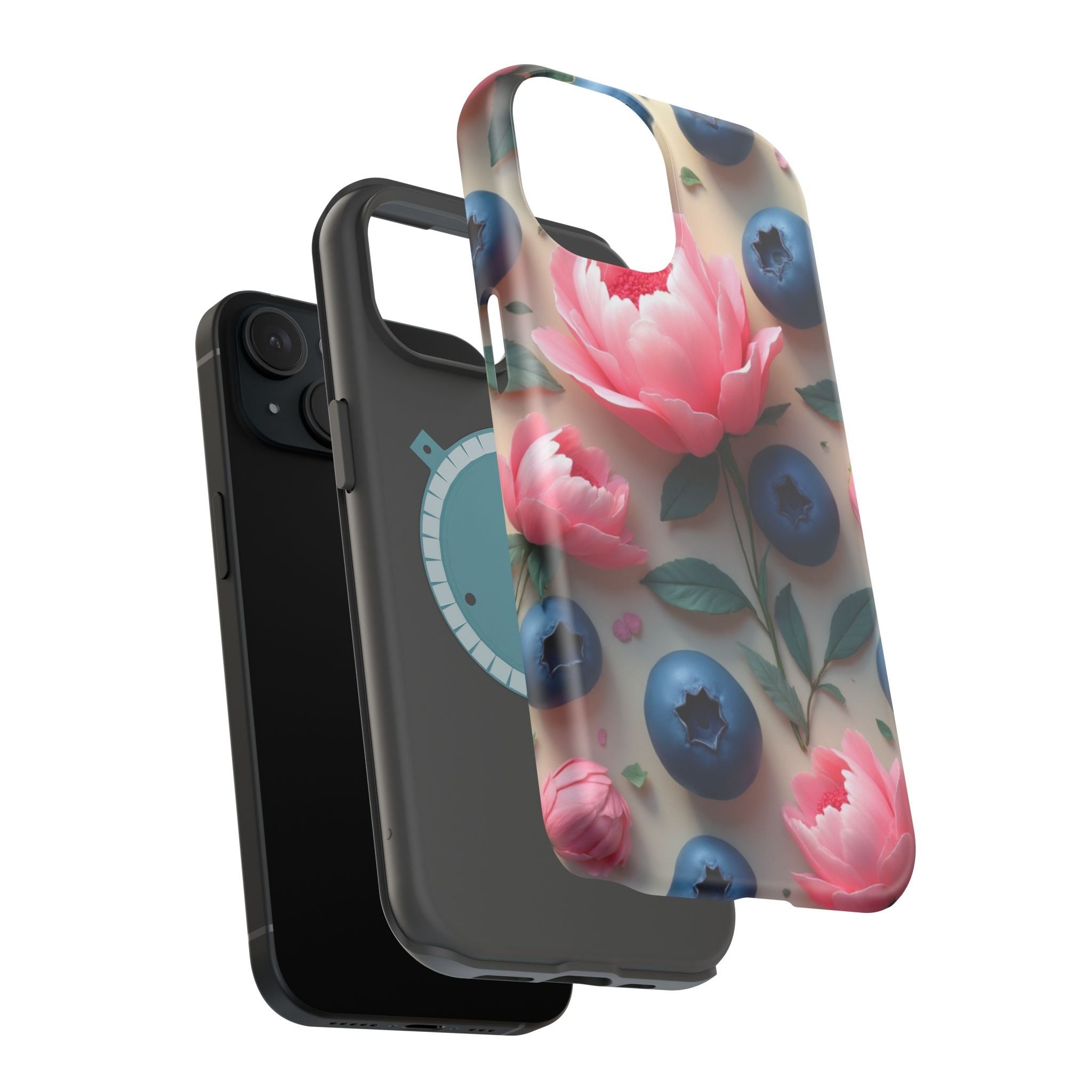 Floral Blueberry Phone Case — Magnetic Impact-Resistant