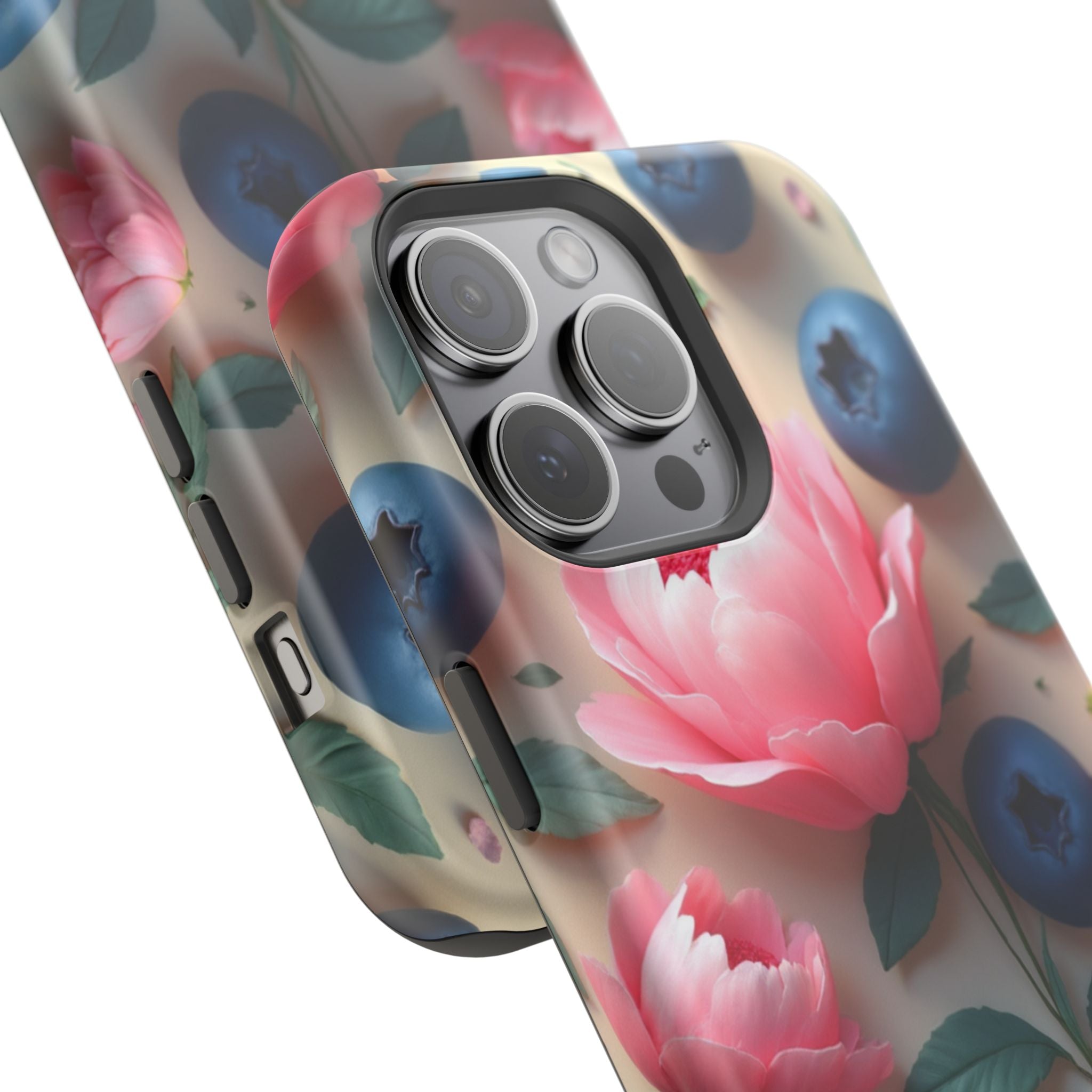 Floral Blueberry Phone Case — Magnetic Impact-Resistant
