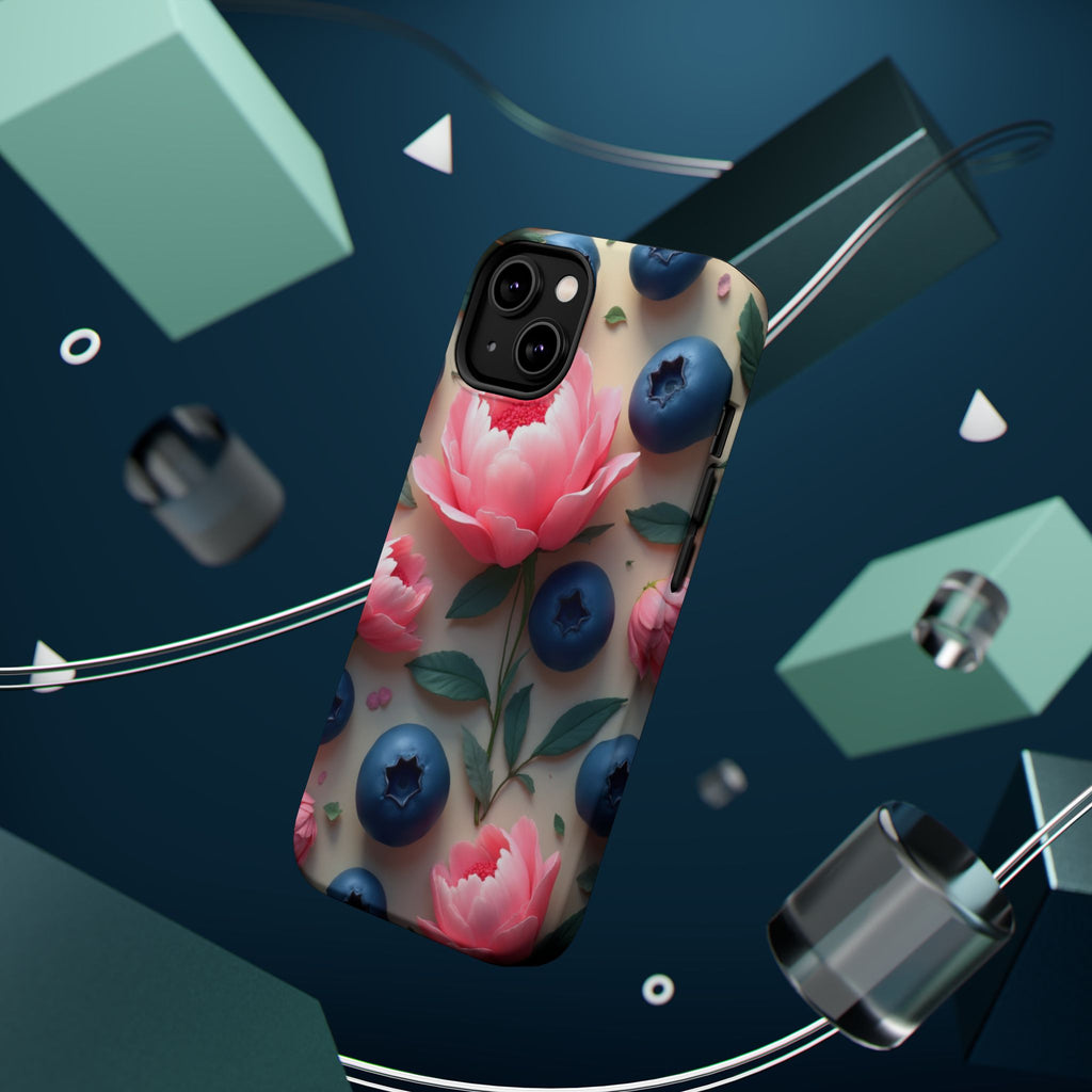 Floral Blueberry Phone Case — Magnetic Impact-Resistant