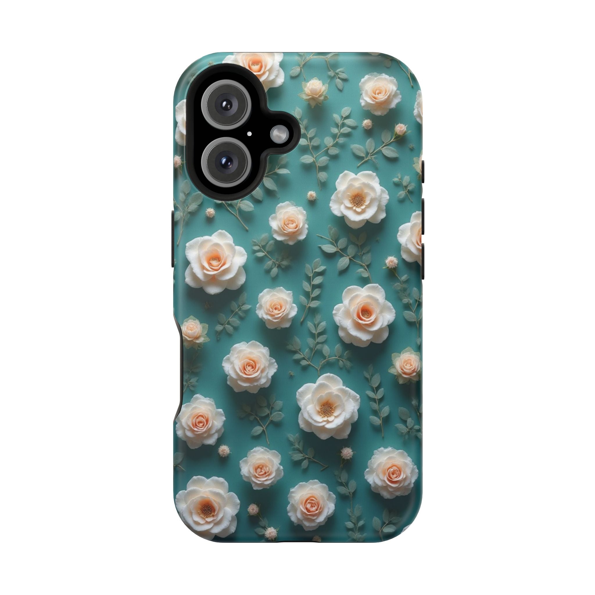 Floral Rose Pattern Magnetic Impact-Resistant Phone Case