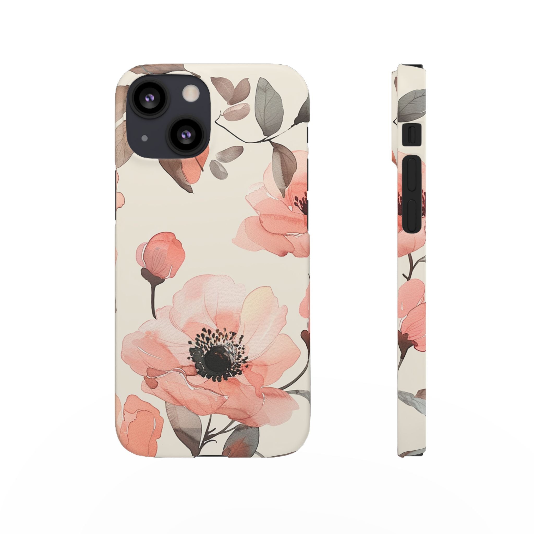 Floral Snap Phone Case — Blush Watercolor Poppies