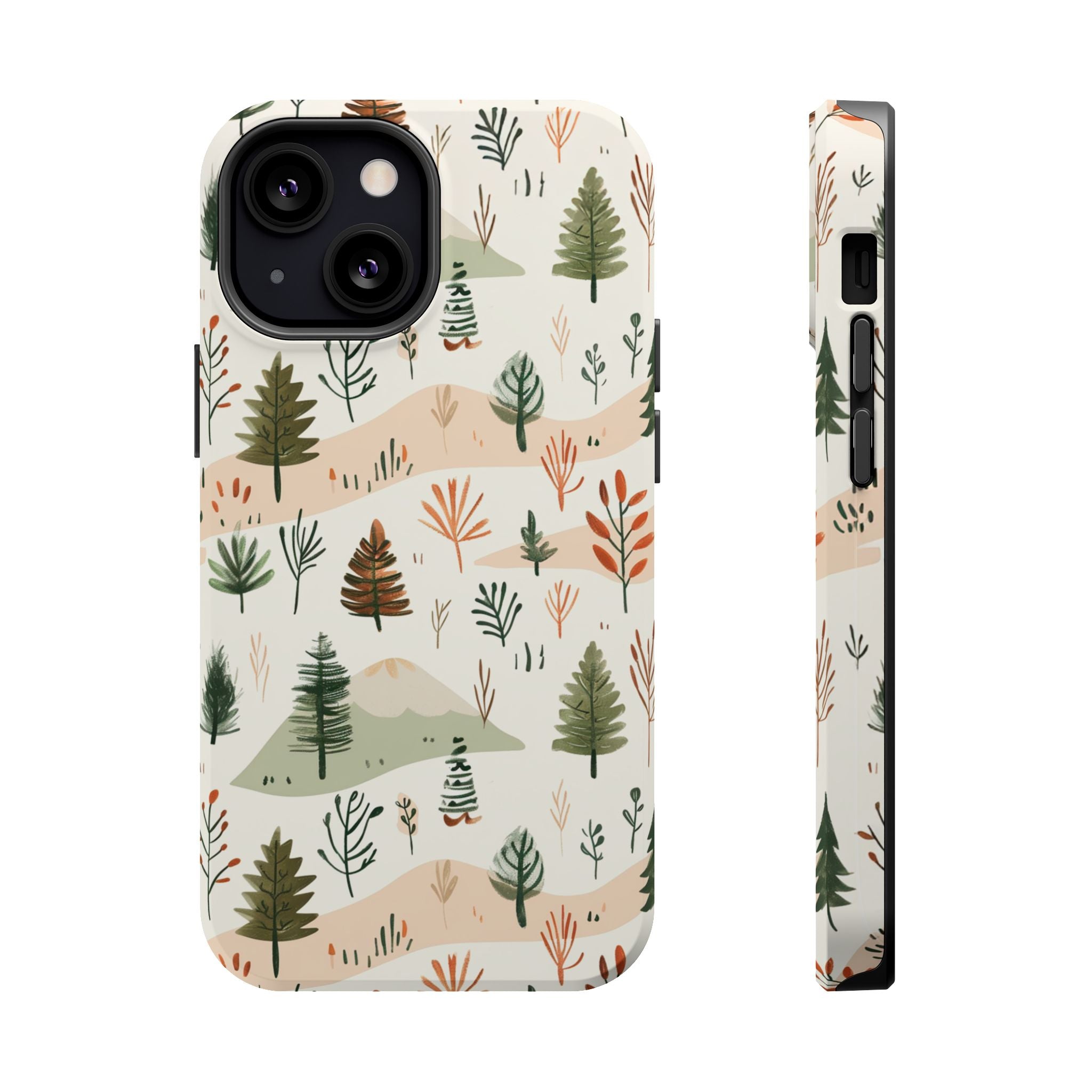 Magnetic Impact-Resistant Phone Case — Woodland Trees Pattern